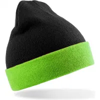 Regatta Recycled Black Compass Beanie RT930 - Black/Lime - One size