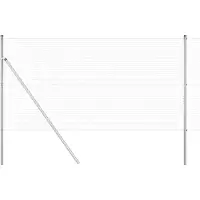 vidaXL gelast draadhek met grondbevestiging 10 x 1,4 m Zilverkleurig