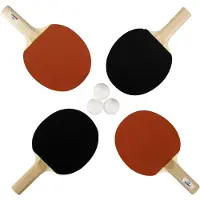 Engelhart 4 tafeltennisbats en 3 ballen 040209