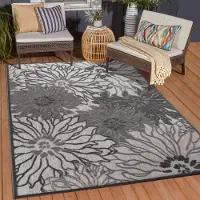 Muratap Binnen en buiten vloerkleed floral outdoor laagpolig tapijt 80x200 cm