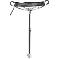 Horka - Zitstok - Aluminium met Leren Zit - Hoogte: 56 tot 74 cm