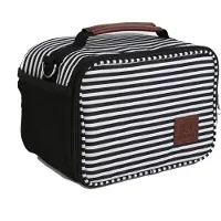 Umami Lunchtas volwassenen 4L, kleine geïsoleerde lunchbox tas, picknicktas, thermostas - Kliene koeltas voor kantoor, maaltijdvoorbereiding en picknick (Blauwe strepen)