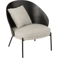 J-Line loungestoel lone hout/metaal /grijs 77.4x71.8x81.8cm
