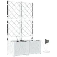 vidaXL - Plantenbak - 2 - st - Wit - 80 - x - 40 - x - 142 - cm - PP
