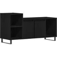 vidaXL Tv-meubelset 100 x 35 x 55 cm Zwart Eiken Bewerkt hout