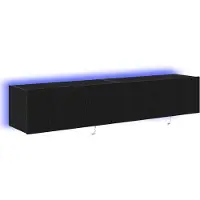 vidaXL TV Wandkast 2 st Zwart Eiken Bewerkt hout