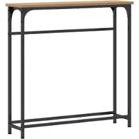 vidaXL Wandtafel Artisan Eiken 75 x 19,5 x 75 cm Bewerkt hout