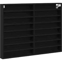 vidaXL Display Kast Muurmontage Zwart Eiken 100 x 8,5 x 75 cm