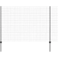 vidaXL Euro-hek met palen 10 x 1,6 m PVC-Coated Staal Grijs Mesh