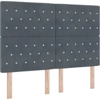 vidaXL Hoofdbord Donkergrijs 144 cm Fluweel