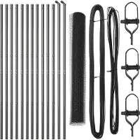 vidaXL zeshoekig gaashek met grondbevestiging 25 x 1,4 m Grijs Mesh