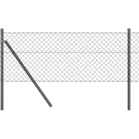 vidaXL gaashek met grondbevestiging 25 x 0,4 m PVC-Coated Staal Grijs