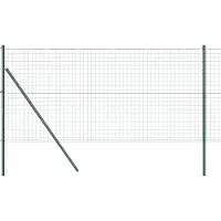 vidaXL Euro-hek met grondbevestiging 10 x 1,2 m PVC-Coated Staal Groen