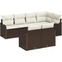 vidaXL Tuinbank Set Bruin poly rattan