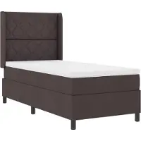 vidaXL LED Box Spring Bed met hoofdeinde Donkerbruin 100 x 200 cm Stof
