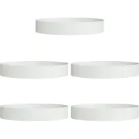vidaXL Plantenring 5 st Wit 120 x 120 x 20 cm Koudgewalst staal
