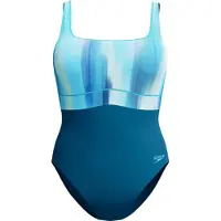 Speedo Shaping Contoureclipse Printed Swimsuit Blauw UK 34 Vrouw
