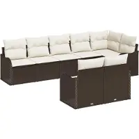vidaXL Tuinbank Set Bruin poly rattan