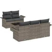 vidaXL Tuinbank Set 6 st 5-Aantal zitplaatsen Grijs