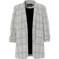 Pieces Blazers 'PCBOSELLA' grijs / zwart / wit