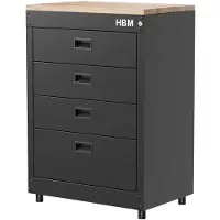 HBM ladenkast 71 cm, 4 laden, zwart