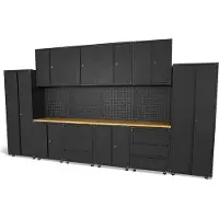 HBM premium modulair werkplaatssysteem, 16-delig, matzwart