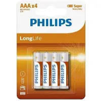 Philips R03-AAA - Longlife batterijen - 4 stuks (12-pack)
