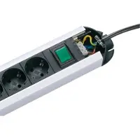 Bachmann PRIMO stekkerdoos 9x geaard contact, aluminium, met schakelaar, 1,75 m