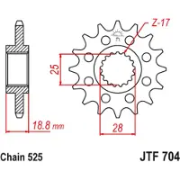 JT Sprockets 525 Ru Jtf704.17rb Steel Voortandwiel