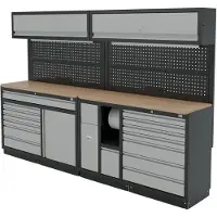 HBM modulair werkplaatssysteem 10-delig, zwart, grijs
