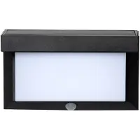 Star Trading LED-zonnelamp voor aan de muur Valla met bewegingsmelder, zwart, Kunststof, solar buitenlamp