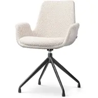 Nolon Eetkamerstoel Nola-Eef bouclé draaibaar | teddystof beige 61.5x89x56.5 cm eetkamerstoelen | NADUVI