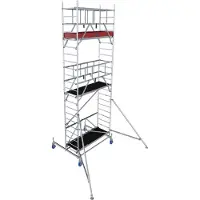 Krause ProTec XS aluminium vouwsteiger - 200 kg/m² - geremde wielen - L 2000 x B 700 x H 6800 mm