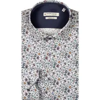Giordano Maggiore Modern Fit Overhemd lichtblauw, Bloemen