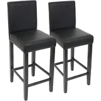 MCW Set van 2 barkrukken Barkruk M37 kunstleer ~ zwart, donkere poten