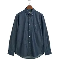 Gant Heren Overhemd Regular Fit marine indigo (S), Casual, Katoen, Klassiek, Lange mouwen, Marineblauw 3000400