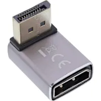InLine DisplayPort adapter | haaks naar beneden | DP1.4 (8K 60Hz) | HBR3 | aluminium