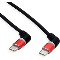Roline USB 2.0 kabel, Type-C - Type-C, recht, 360° draaibaar, zwart/rood, 1 meter