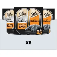 Sheba 8x Perfect Portions Adult Kattenvoer Natvoer Luxe Kalkoen In Saus 3 X 2 Stuks