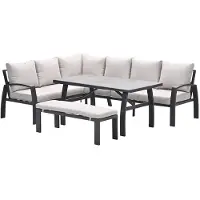 Garden Impressions Cameron lounge dining set 4-delig links desert sand