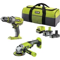 Ryobi 2-delig Combokit (incl. 1x 4.0Ah 1 x2.0Ah accu en lader) ONE 18V