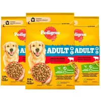 Pedigree 3x Adult Hondenbrokken Rund en Groenten 2,6 kg