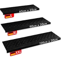 Karat Rubberen Trapmat Diamond - 120 x 30 cm - Zwart - Set van 5 - Weerbestendige & Antislip Trapmatten - Rubberen Trapmat voor Buiten - Trapmat - Antislipmat