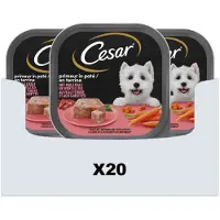 Cesar 20x Hondenvoer Nat Primeur Kalf & Worteltjes 300 Gr