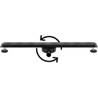 Saqu Twist Drain complete douchegoot inclusief rooster 80cm zwart