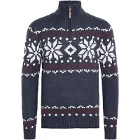 !Solid Trui 'Norwin' donkerblauw / donkerrood / wit