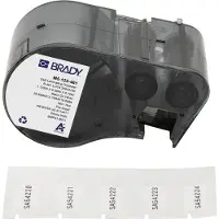 Brady M5-122-461 gelamineerde polyester labels zwart op wit | 28,58 mm x 12,70 mm (origineel)