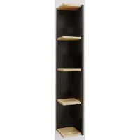 VCM Honsa wandkast 4 planken antraciet, eik decor.