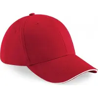 Beechfield Pack 50 Pet Athleisure met 6 panelen Classic Red/White - Beechfield B20 - Maat One Size