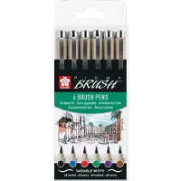 Sakura Pigma Brush 6-set Basic Colours